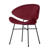 Iker Cheri Chair Velours Stuhl Schwarz Ral 9004 Bordeaux rot Polsterstuhl