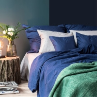 HOP Design Bettwäsche dunkelblau PURE obsidian blue