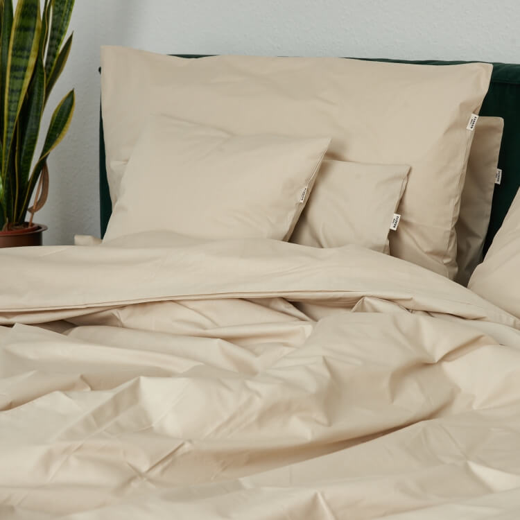 Elegant Sand beige Bettwäsche Perkal Baumwolle Von Schütz