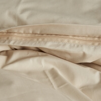 Perkal Bettwäsche Reißverschluss creme beige Von Schütz