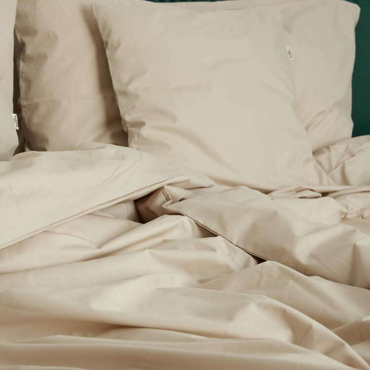 Sand beige Bettwäsche perkal Von Schütz Kissen Deckenbezug