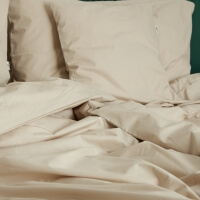 Sand beige Bettwäsche perkal Von Schütz Kissen Deckenbezug