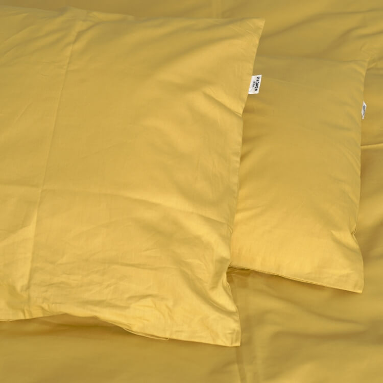 gelbe kissen perkal Bettwäsche ockergelb Von Schütz