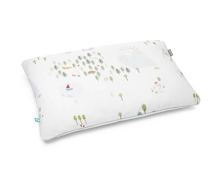 Baumwoll Bettbezüge mit bunten Landschaftsmotiven auf weiß