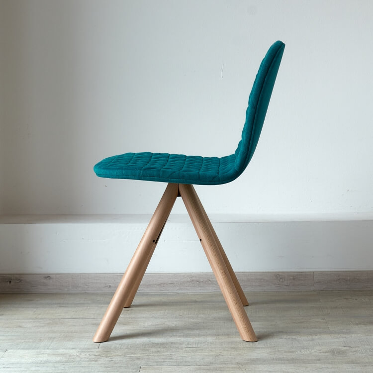 Polsterstuhl Türkis Holz Iker Mannequin