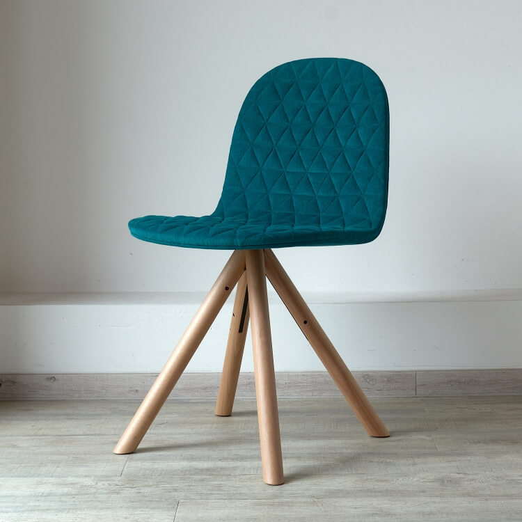 Iker Polsterstuhl Holz Mannequin 01 Türkis / Holz
