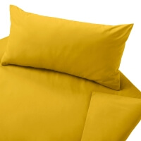 Cotonea Bio Edel-Linon-Bettwäsche Uni Renforcé Curry