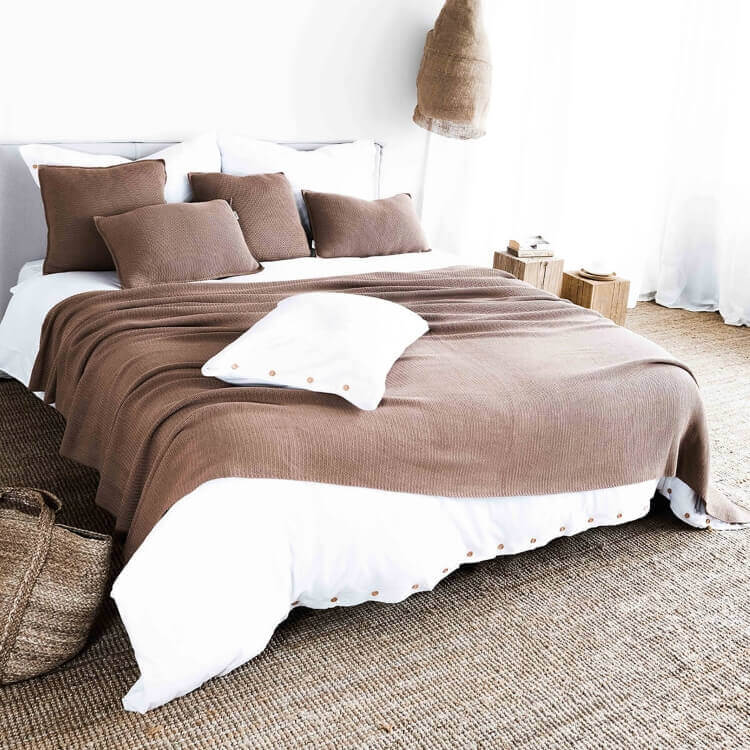 Moyha Dekokissen Natural Tagesdecke Close to Nature karamell braun