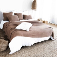 Moyha Dekokissen Natural Tagesdecke Close to Nature karamell braun