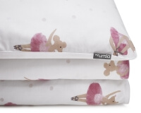 Bedruckte Baumwoll-Bettwäsche Ballerina Maus tanzend auf weiß