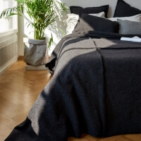 moyha Wave Tagesdecke dunkelgrau Schurwolle