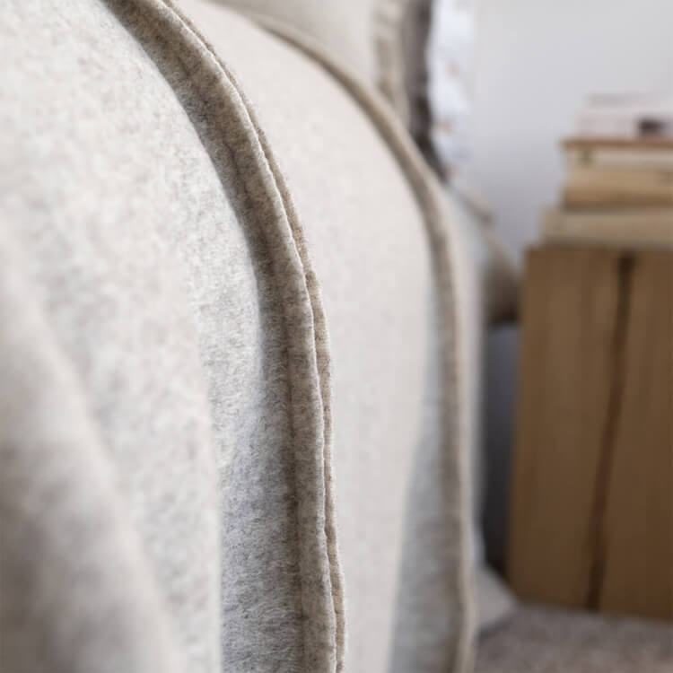 moyha Wave Schurwolle Tagesdecke ecru creme