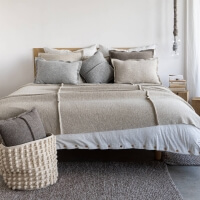 moyha Simple Kissen, Wave Tagesdecke ecru creme 45x45 cm