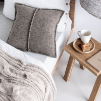 moyha Simple Zierkissen in Jersey Melange taupe 45x45