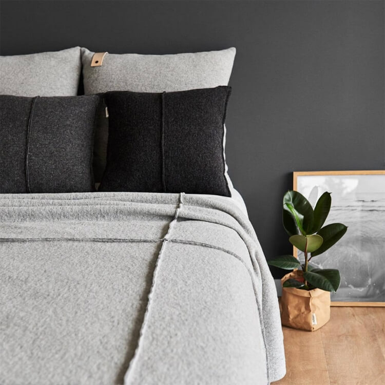 moyha Simple Zierkissen in Jersey Melange dunkelgrau 45x45