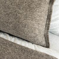 moyha Well Jersey Dekokissen taupe beige Schurwolle