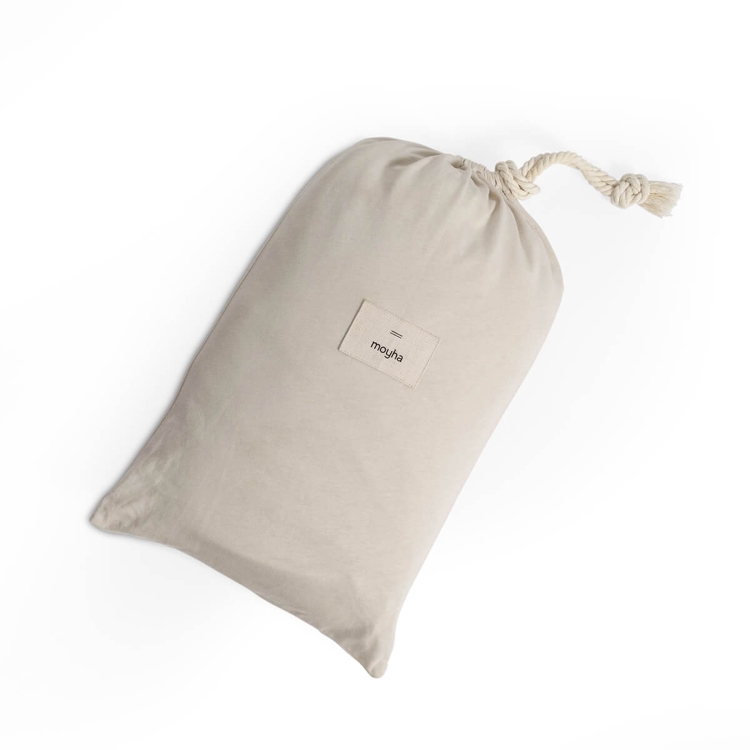 Moyha Jersey Spannbettlaken Pure Beige Stoffbeutel