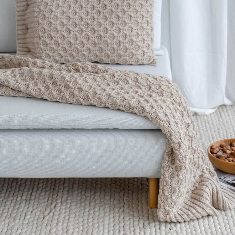 Moyha Zierkissen New Cosy beige Strick