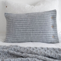 Moyha Strick Zierkissen New Cosy grau