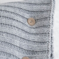 Moyha Strick Dekokissen mit Knopf New Cosy grau
