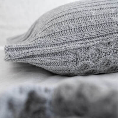 Moyha Dekokissen New Cosy grau Strick 2
