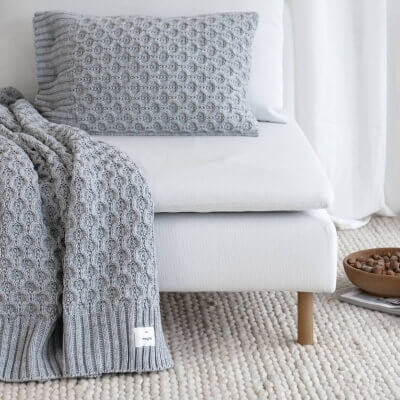 Moyha Dekokissen New Cosy grau Strick