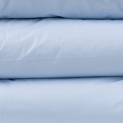 VON SCHÜTZ Perkal Spannbettlaken Azur Hellblau Uni Baumwolle hergestellt in Deutschland