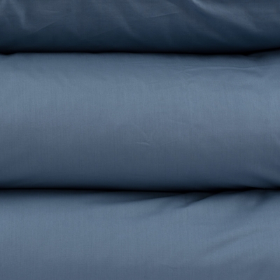VON SCHÜTZ Perkal Spannbettlaken Denim Graublau Uni Baumwolle hergestellt in Deutschland