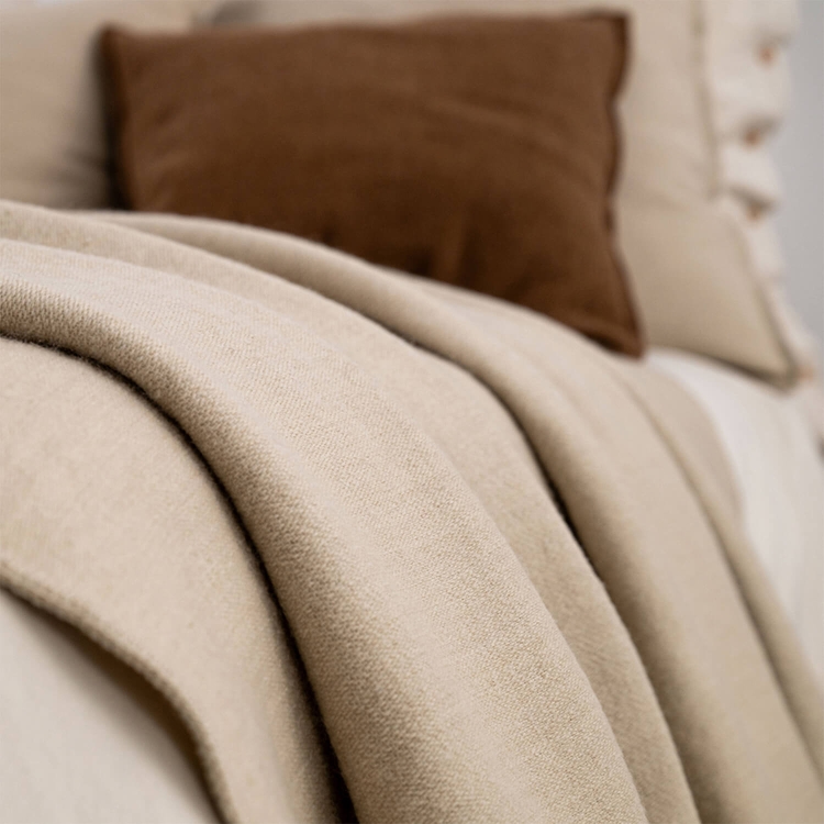 MOYHA Bettüberwurf Beige Wool