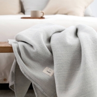 MOYHA Wolldecke Wool Hellgrau