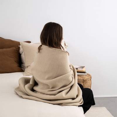 MOYHA Wolldecke Wool Beige 2