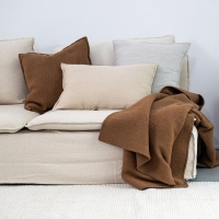 MOYHA Schurwolldecke braun Haselnuss Wool