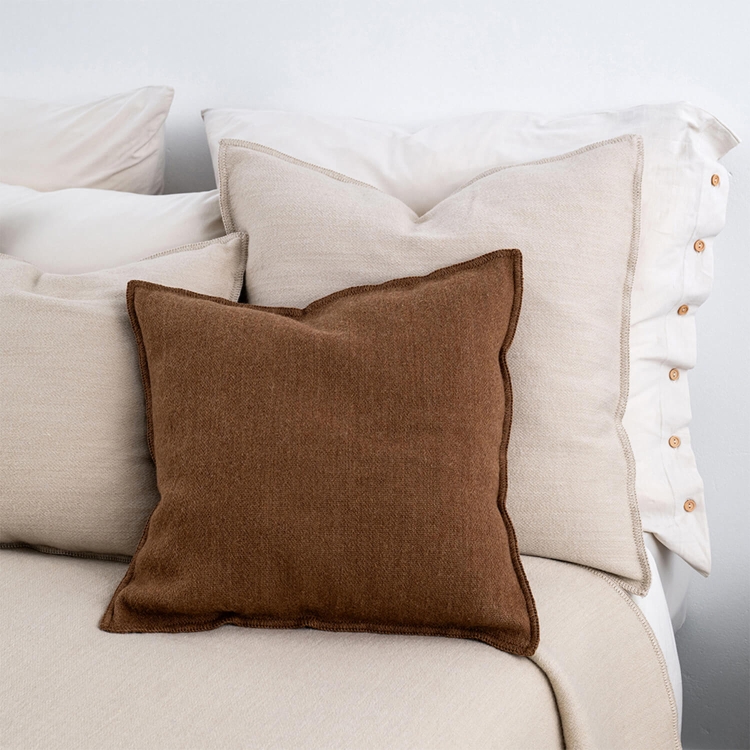 MOYHA Dekokissen Wool Haselnussbraun 50x50 cm