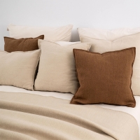 Dekokissen 50x50 cm braun Schurwolle Haselnuss MOYHA Wool