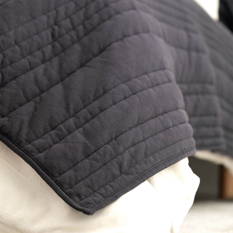 Stepp-Sofadecke Dunkelgrau Moyha