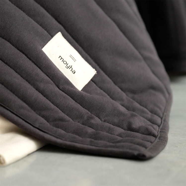 Stepp-Tagesdecke Dunkelgrau Baumwolle Moyha