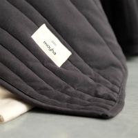 Stepp-Tagesdecke Dunkelgrau Baumwolle Moyha