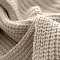 Strick Tagesdecke Creme MOYHA Woolen Weave