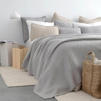 Hellgrau Tagesdecke Woolen Weave MOYHA