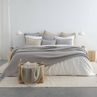 MOYHA Tagesdecke Woolen Weave Hellgrau 240x220 cm