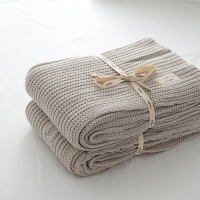 Moyha Woolen Weave Bettüberwurf, Grobstrick, Creme-Ecru