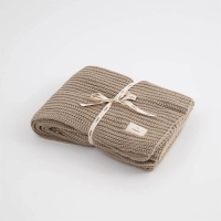 Moyha Woolen Weave Decke, Grobstrick-Material, Beige, 130x170 cm