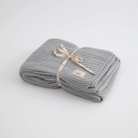 Moyha Plaid Woolen Weave, Grobstrick, Farbe Grau, 130x170 cm