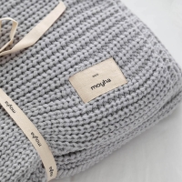 Moyha Strickdecke Woolen Weave grau, Grobstrick-Plaid 130x170 cm