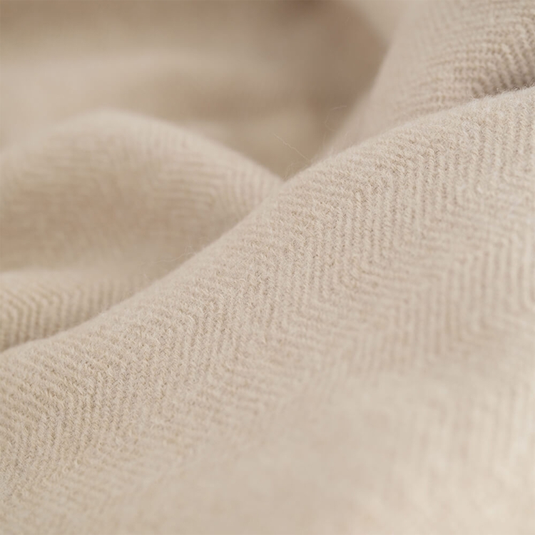 MOYHA Wolldecke Herringbone Beige 130x170 cm, ideal für kalte Jahreszeiten