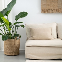 Klassisches MOYHA Dekokissen Beige 60x40 cm aus weicher Wolle