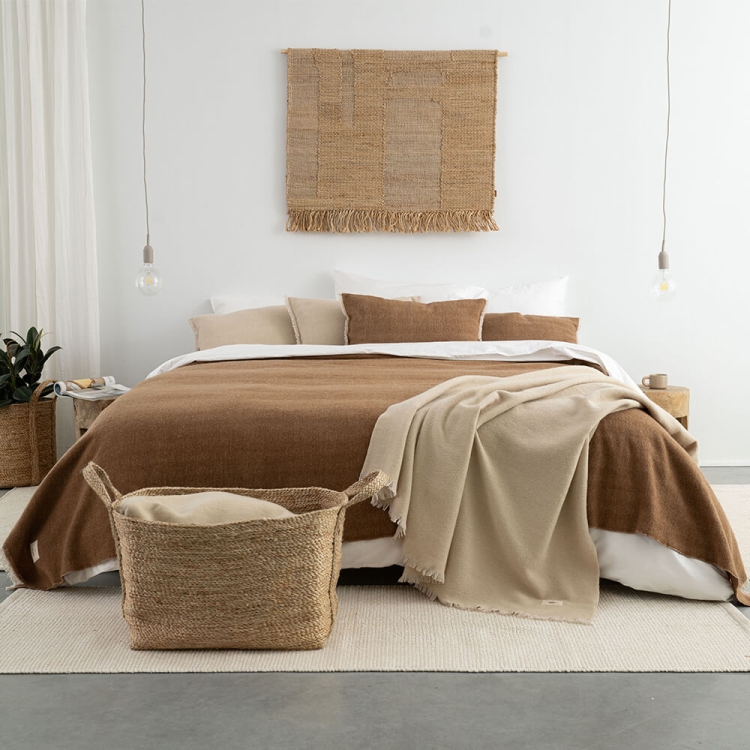 Zeitloses MOYHA Dekokissen Herringbone Haselnussbraun 60x40 cm