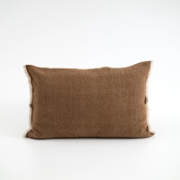 100% Wolle MOYHA Dekokissen Herringbone Haselnussbraun 60x40 cm