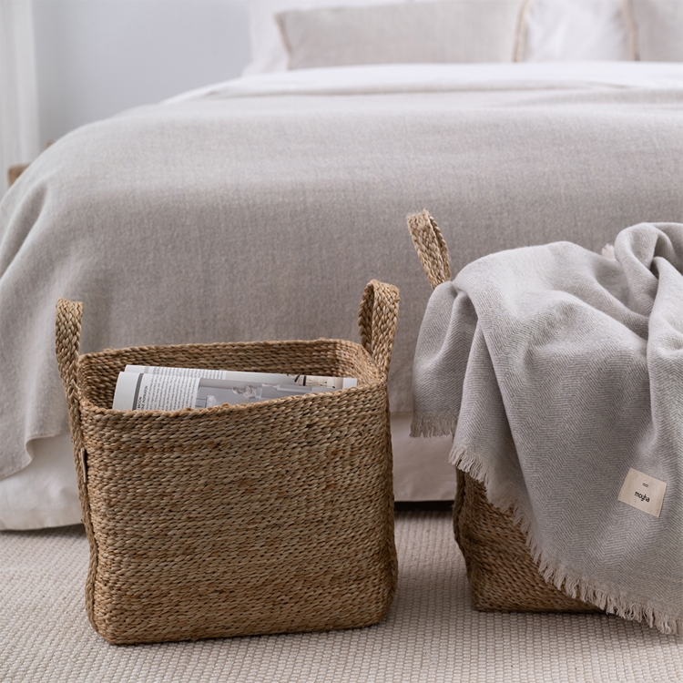 Kleiner MOYHA Jute Korb in Natural, rechteckig, 35x25x28 cm