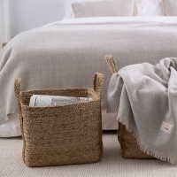 Kleiner MOYHA Jute Korb in Natural, rechteckig, 35x25x28 cm